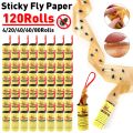 NEW Fly Sticky Paper Strip Strong Glue Double Sided Flies Paper Strips Flying Insect Bug Mosquitos Catcher Roll Tape. 