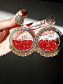 Resin jhumka earrings, customization available in colors and names. 