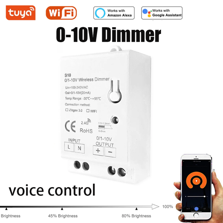 Mini Tuya WiFi LED Lights Dimmer Controller AC 100-240V 0/1-10V Smart Home APP Wireless Control Voice for Alexa  Home