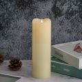 3D Moving Flame Led Candle , Battery Operated Flameless Candle, 5x29cm,Ivory. 