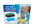 2in1 Soap Pump Dispenser and Sponge Holder for Kitchen Sink Dish Washing Soap dispenser. 