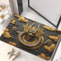 Dragon Patterned Gold Door Mat for Camping Outdoor Mats Floor Mat Bedroom Carpets At The Entrance of The Bedroom and Living Room. 
