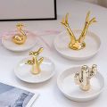 Ceramic tray Ceramic Ring Earring Dish Holder Tray Trinket, Decoration Ring Organizer Display Stand. 