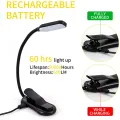 Rechargeable Book Light 7 LED Reading Light with 3-Level Warm Cool White Daylight Flexible Easy Clip Night Reading Lamp in Bed. 