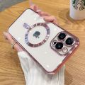 🇹🇭Thkok iPhone case transparent suction cup magnetic suction function plating phone case for iPhone 14 13 12 11 pro Max Plus Pro Max. 