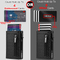 Anti-theft Credit Card Holder Men Wallets Rfid Blocking Aluminum Leather Pop Up Minimalist Wallet Cardholder Wallets for Men. 
