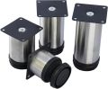Table Legs Stainless Steel pack of 4, Furniture Legs Metal Tubular Steel Base Coffee Table/TV Table/Side Tables/Bedside Table/Bench Legs Height Adjustable. 