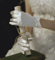 White satin wedding dress gloves Short elegant petal pearl bow mesh bridal gloves versatile photo accessories pearl retro.