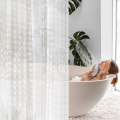 1pc Waterproof Clear Crystal Shower Curtain with Plastic Hooks, Transparent Bath Curtain for Bathroom Window Door Bath Decor.