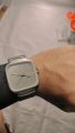 Watch for Men Brown Strap Square watch case shape for Men Slim Steel Design. 