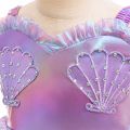 7pcs Girls Little Mermaid Cosplay Party Dress For Young Kids Beading Ariel Princess Gown Girl Fashion Evening Trumpet  Costumes. 