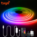 DC5V Smart WiFi COB LED Strip Light 1M 3M 5M Lamp Linear Dimmable Tape Work With Tuya Alexa  Home COB RGB Lights TV Decor lightify. 