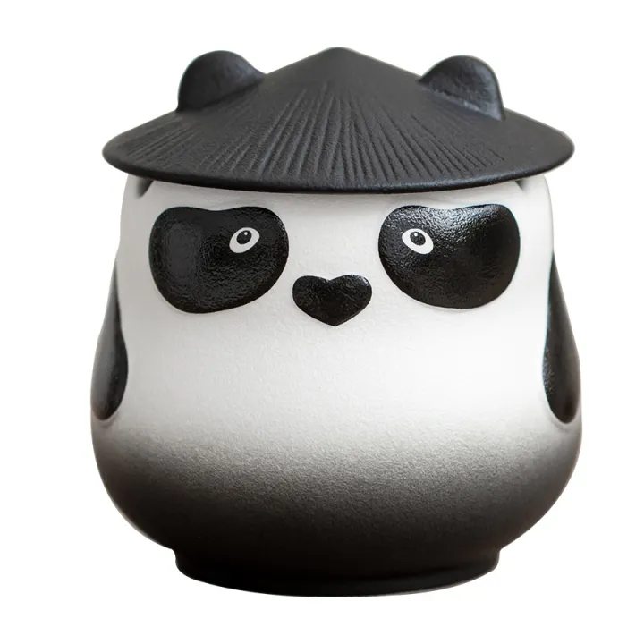 Panda Ceramic Ashtray Cute Home Office with Lid Creative Personality ...