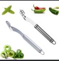 Stainless Steel Pepper Press Tool Serrated Edges Seed Core Remover, good quality product for kitchen items. 