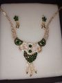 Stylish green cut stone jewelry set for weddings/ Eid imported from UAE. 