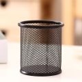 desktop table promotion custom multi purpose single stand office mesh metal black pencil cup pen holder.