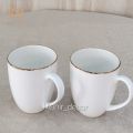 Beautiful white golden line bone Tea Mug Coffee Mug, Men's and Women's Tea Mugs for Office and Home with Handle, Camping Mug.11 oz. 