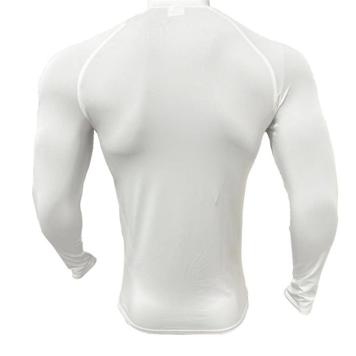 Fitness%20Compression%20Sport%20T-Shirt%20Gym%20Running%20Exercise%20Elastic%20Long%20Sleeves%20Sweatshirt%20Half%20Zip%20High%20Neck%20Tops%20Men%20Tight%20T-Shirt%20-%20Image%203