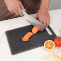 1PC Double sided imitation marble textured PP plastic kitchen cutting board with handle for cutting meat, fruit and vegetables. 