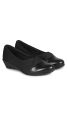 Whomen Official Mid Weg  Heel Closed Shoes For Black Color. 