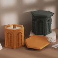 2pcs/Set Vintage Rome Storage Box Silicone Mold Cement Candle Jar Vessel Concrete Mold Guardian Angel Pen Holder Plant Pot Mold. 