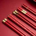 5 Pairs Janpanese Reusable Chopsticks Black Sushi Sticks For Food Noodles Alloy Chinese Korean Chopsticks Kitchen Tableware.
