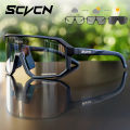 Scvcn New Men's UV400 Photochromic Cycling Sunglasses Women Sports Running Eyewear for Men Glasses Road Bike Bicycle Goggles.