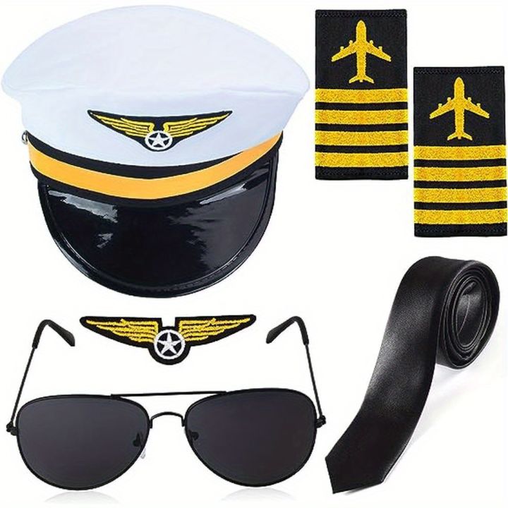PESENAR%20Pilot%20Clothing%20Set,%20Aviation%20Pilot%20Captain,%20Pilot%20Hat,%20Shoulder%20Badge,%20Sunglasses%20Badge,%20Tie%20Accessory%20-%20Image%207
