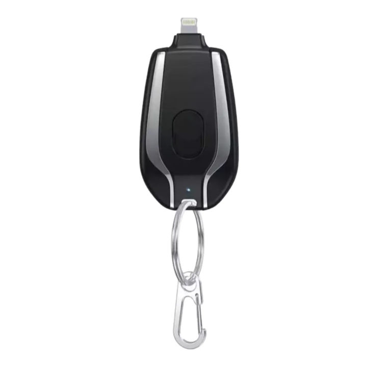 1500mAh Mini Portable Keychain Phone Charger with Retractable Plug, Fast Charging for iPhone and Android, Waterproof, Compact Design, Built-in Carabiner