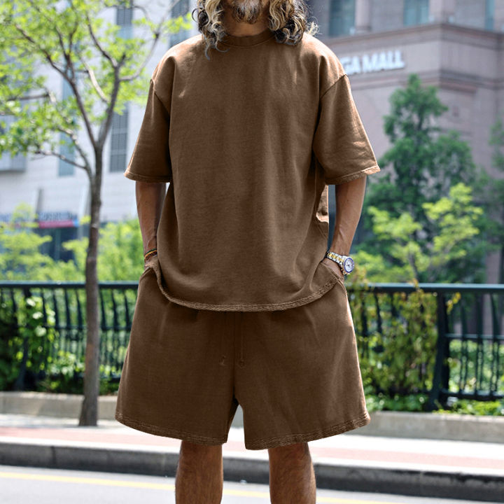 2024%20Summer%20New%20Men's%20Set%20Japanese%20Style%20Plus%20Size%20Casual%20Loose%20Sports%20Suit%20Short%20Sleeve%20T-shirt%20Shorts%20Two-piece%20Men's%20Clothing%20-%20Image%204