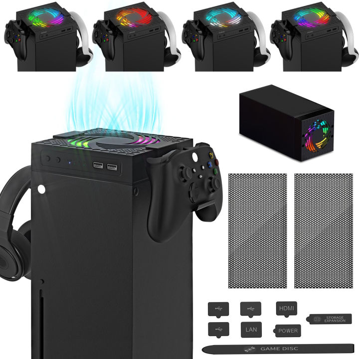 Aolion%20RGB%20Cooling%20Fan%20Host%20Dust%20Proof%20Cover%20Mesh%20Filter%20Jack%20Stopper%20Kit%20For%20Xbox%20Series%20X%20Game%20Console%20Handle%20Rack%20Accessories%20-%20Image%202