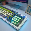 Pudding Keycap Apocalypse Biochemical Four Sided Transparent PBT 125 Keys for 61 68 75 84 87 89 96 98 100 Mechanical Keyboard. 