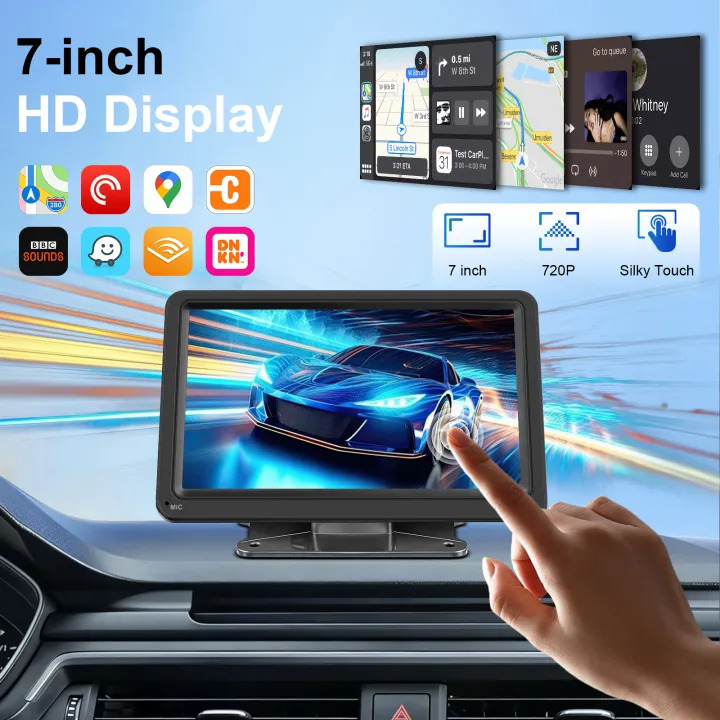 7 Inch IPS Touchscreen Portable CarPlay Screen with Wireless CarPlay ...