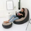 Inflatable lazy armchair PVC flocked folding sofa with pull-on lunch chaise longue set. 