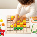 Wooden Montessori 120pcs PuzzleToys Mosaic Color Shapes Sensory Game Early Educational Toy Jigsaw Pattern Blocks for Toddler's. 