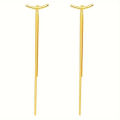 Long Snake Chain Earrings for Women Golden Glossy Arc Geometric Statement Minimalist Fashion Jewelry Gifts. 