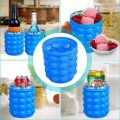 BQ&MS TECH Ice Bucket, Large Silicone Ice Bucket & Ice Mold with lid, (3 in 1)Space Saving Ice Cube Maker, Silicon Ice Cube Maker , Portable Silicon Ice Cube Maker Genie. 