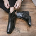 Men High Top Boots PU Solid Color Simple Fashionable Comfortable Men High Heels Boots.
