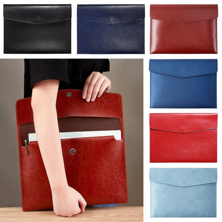 A4 A6 Leather File Folder Data Package Document Bag Fashion Briefcase ...