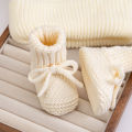 1Pair Newborn Knitted Baby Knee-Length Socks 0-12M Bows Princess Girls Stockings Autumn Winter Handmade Ankle Sock Infant Ch.