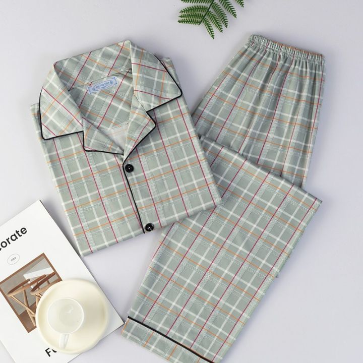 Plus%20Size%20Men%20Pyjamas%20Fall%20and%20Winter%20Plaid%20Simple%20Sleepwear%20Homewear%20Cardigan%20Button%20down%20Tops%20and%20Pants%20Nightwear%20Loungewear%20-%20Image%204