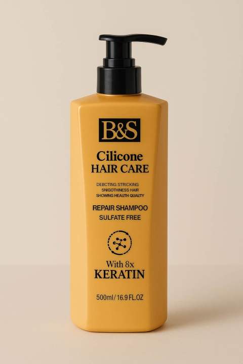 B&S Cilicone Hair Care Repair Shampoo – Sulfate Free, 3X Keratin, 750ml