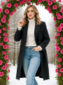 Women's Double Breasted Thickened Woolen Coat Warm Fashion Jacket for Commute Weekend.