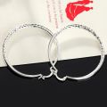 Charms fine 925 Sterling Silver 5CM circle hoop Earrings for Women fashion Pretty wedding party Jewelry Holiday gifts. 