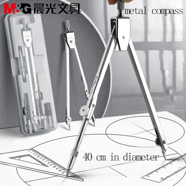 Compass Drawer M&G Metal Compass Set Drawing Compass with Replacement Pencil Leads for ...