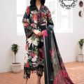 Digital Printed 3 Pcs Unstitched Fancy Lawn Suit in Floral Black Color , Digital Printed Lawn Shirt and Trouser, Embroidered Digital Printed Lawn Khaadi Dupatta ,Foe Ladies ,Girls and Women,Latest Summer Lawn Collection. 