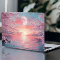 cherry blossoms and moonlight - scratch-resistant PVC material, sticky decorations suitable for various laptop models, laptop. 