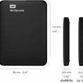 WD elements external USB 3.0 2.5 HDD drive portable basic storage enclosure. 