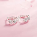 925 Sterling Silver Needle Earrings for Women's Wedding Fashion High Quality Jewelry Crystal Zircon Flower Cute Stud. 