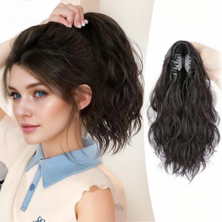 Short Curly Synthetic Wig Ponytail Natural Curly Claw Clip Ponytail Hair Extension Female Grip High Ponytail With Mini Gripper